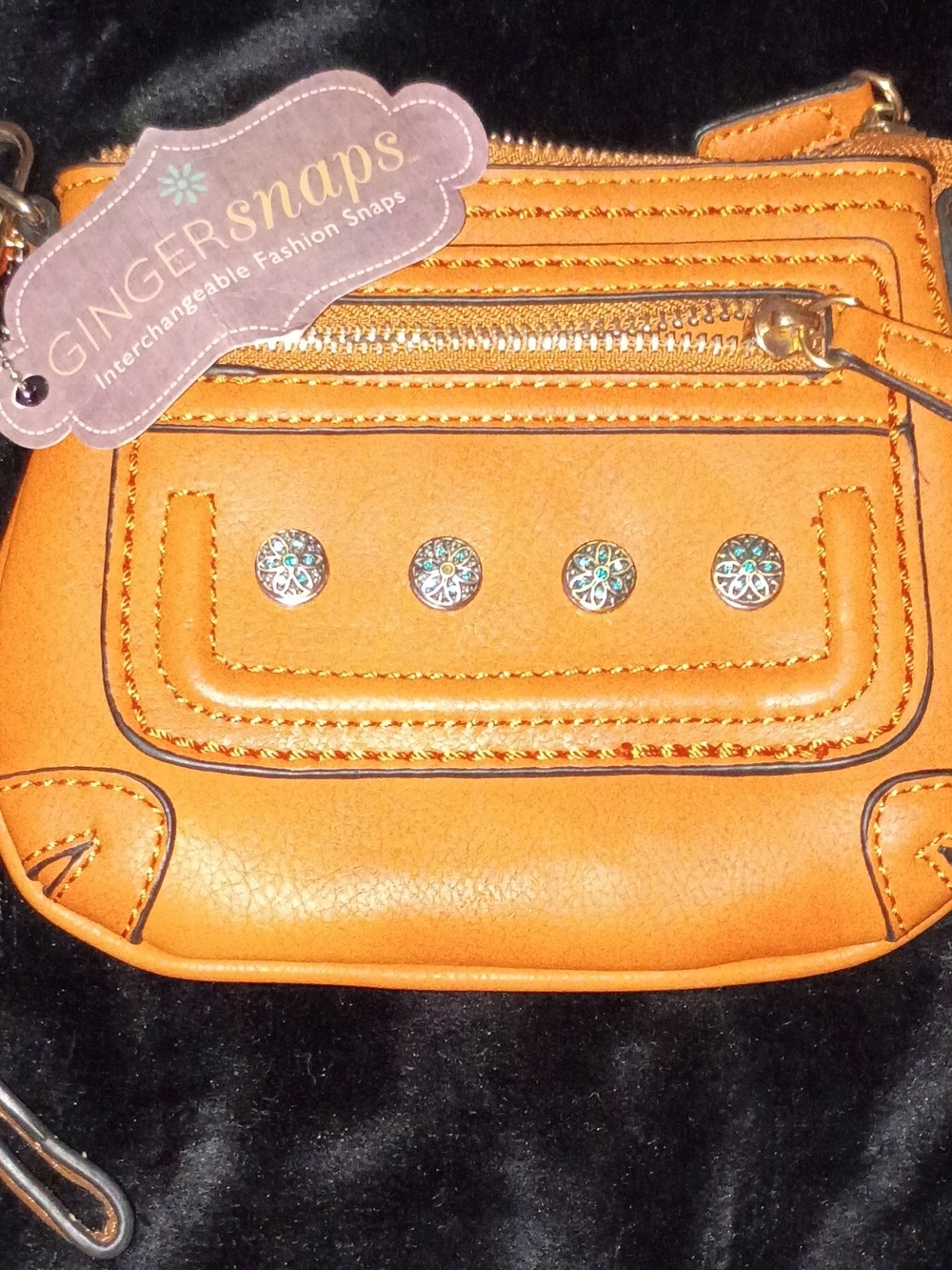 Gingersnaps Orange Clutch with Decorative Snaps